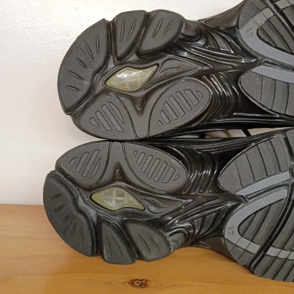 Saucony Women's‎ 7.5 W Grid Omni Walker Running Shoes Sneaker Black Leather Wide